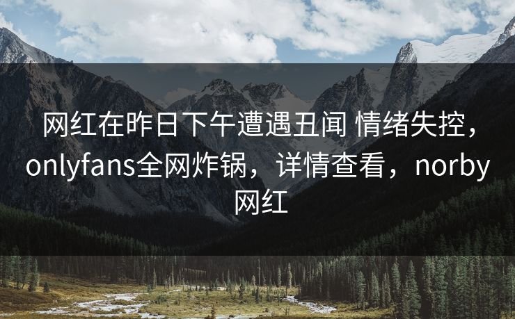 网红在昨日下午遭遇丑闻 情绪失控，onlyfans全网炸锅，详情查看，norby 网红